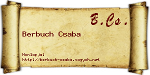 Berbuch Csaba névjegykártya